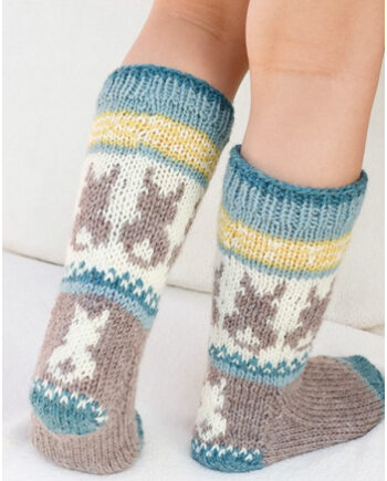 Dancing Bunny Socks Drops Design Sokker Strikkeopskrift Str