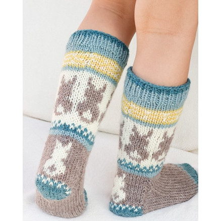 Dancing Bunny Socks Drops Design Sokker Strikkeopskrift Str