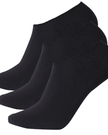 Par Invisible Bambus Footies Strømper Sort
