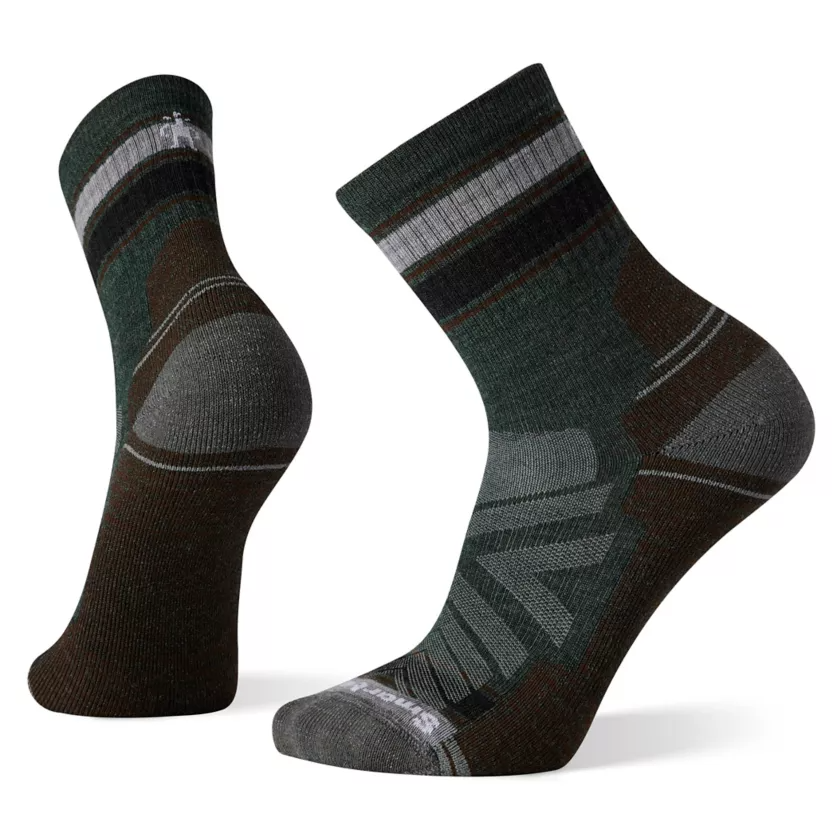 Smartwool Hike Light Cushion Striped Mid Crew Strømper Dark Sage