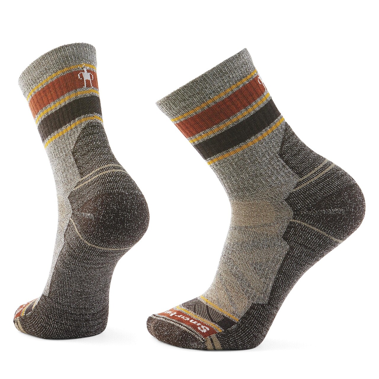 Smartwool Hike Light Cushion Striped Mid Crew Strømper Taupe Natural Marl