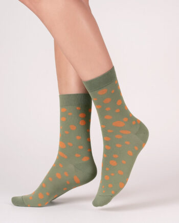 Socks Cph Damestrømpe Dots Støv Grøn