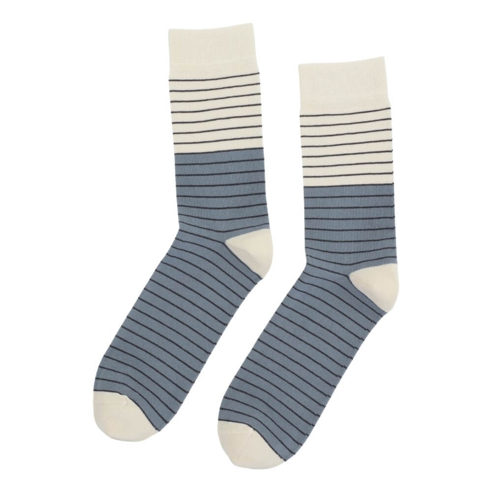 Socks Cph Herrestrømper Med Striber Blå Hvid Str