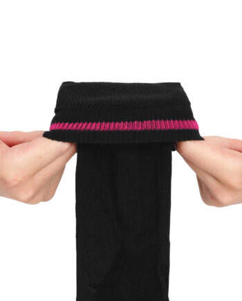 Sorte Sokker Med Indvendig Pink Markering Str