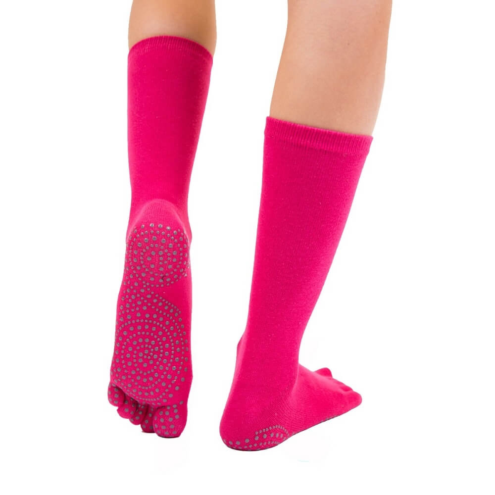 Toetoe Yoga Pilates Mid Calf Anti Slip Sokker Pink Str