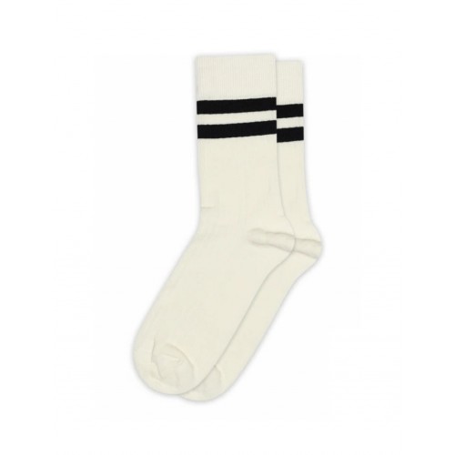 Dame Rib Strømper Bomuld Med Striber Black