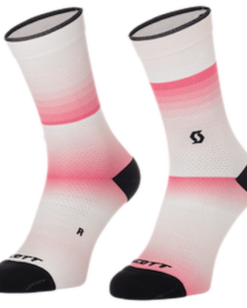 Scott Crew Gradient Stripes Cykelstrømper Pink Hvid Str