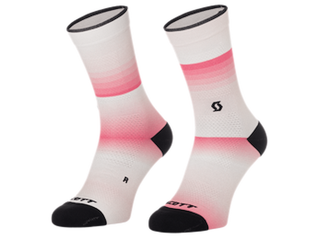 Scott Crew Gradient Stripes Cykelstrømper Pink Hvid Str