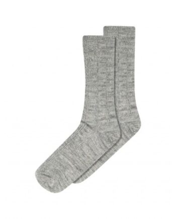 Strømper Bløde Dame Ribstrømper Uld Bambusviskose Grey Melange