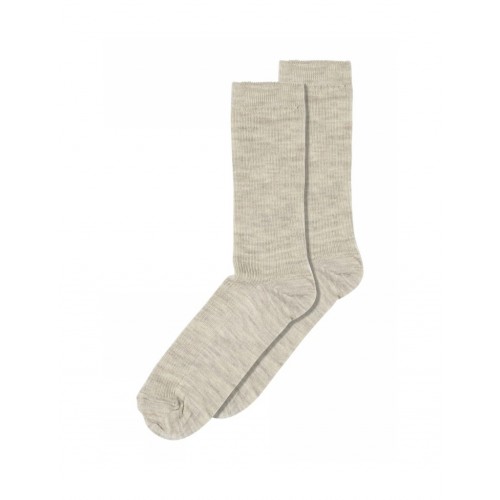 Strømper Dame Rib Sokker Merinould Light Brown Melange