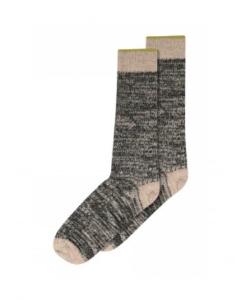 Strømper Lang Rib Strømpe Til Dame Meleret Uld Dark Grey Melange