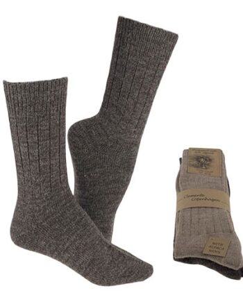 Alpaka Uld Strømper Brun   Beige Tynde Str Par Clemente Discount Pris