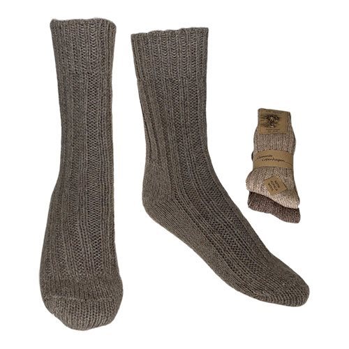 Clemente Strømper Brun Beige Str Pak Alpaka Strømper Tykke