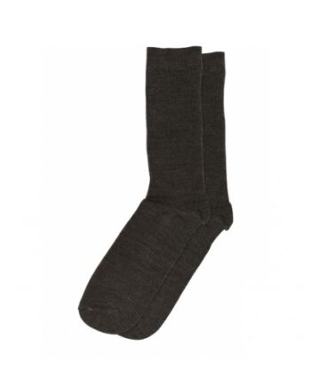 Strømper Dame Rib Sokker Merinould Dark Brown