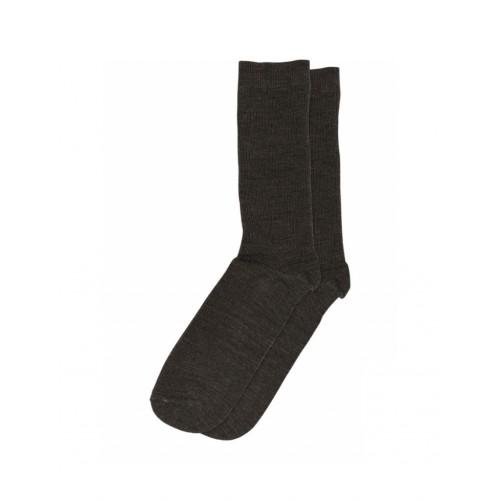Strømper Dame Rib Sokker Merinould Dark Brown