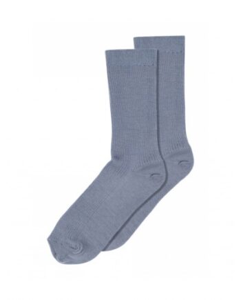 Strømper Dame Rib Sokker Merinould Stone Blue