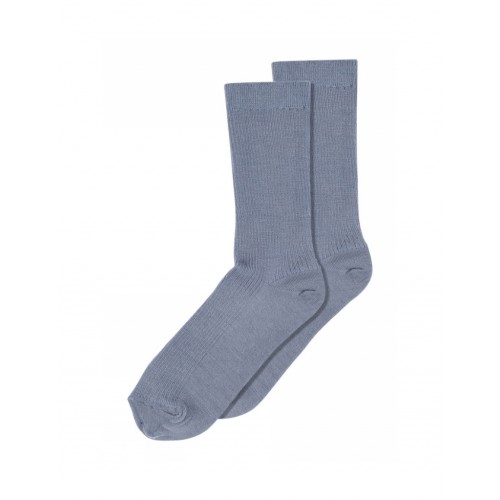 Strømper Dame Rib Sokker Merinould Stone Blue