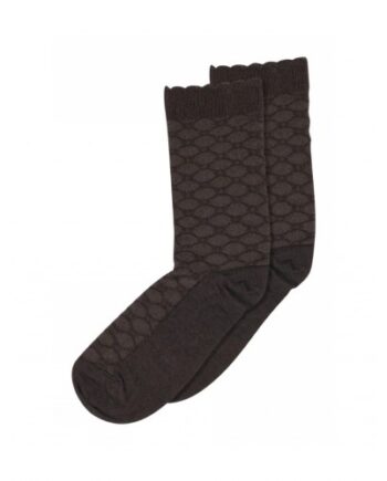 Strømper Mønstrede Damestrømper Uld Silke Mix Dark Brown