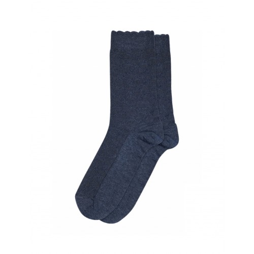 Strømper Mønstrede Damestrømper Uld Silke Mix Navy