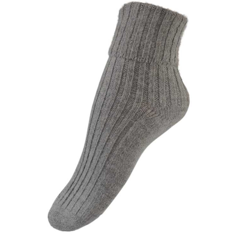 Alpaka Sokker Ribstrikket 36160 Grey