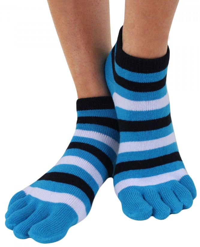 Ankel Tåsokker Toetoe Essential Stripy Turkis Korte Sokker