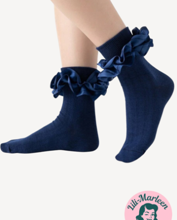 Ankelsokker Med Satinkant Blå Ruffle Perfektion