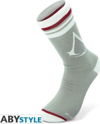 Assassin Creed Socks Grey White Crest