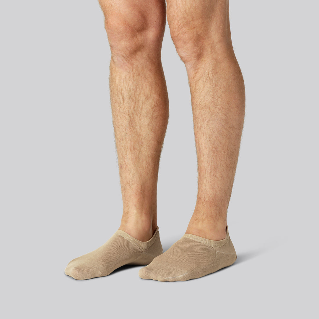 Bambus Footies Strømper Beige Til Mænd