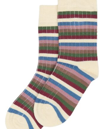 Bambus Sokker Multi Stripe Pale Pink Minipop