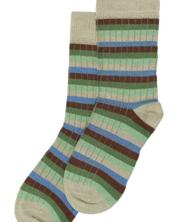 Bambus Sokker Stripes Multi Green Minipop