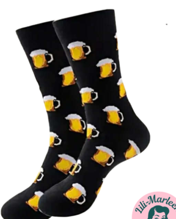 Beer Lover Socks Sjove Sorte Sokker Med ølkrus