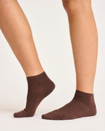 Brune Bambus Footies Med Rib Str