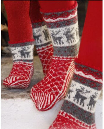 Christmas Stampede Drops Design Sokker Strikkeopskrift Str