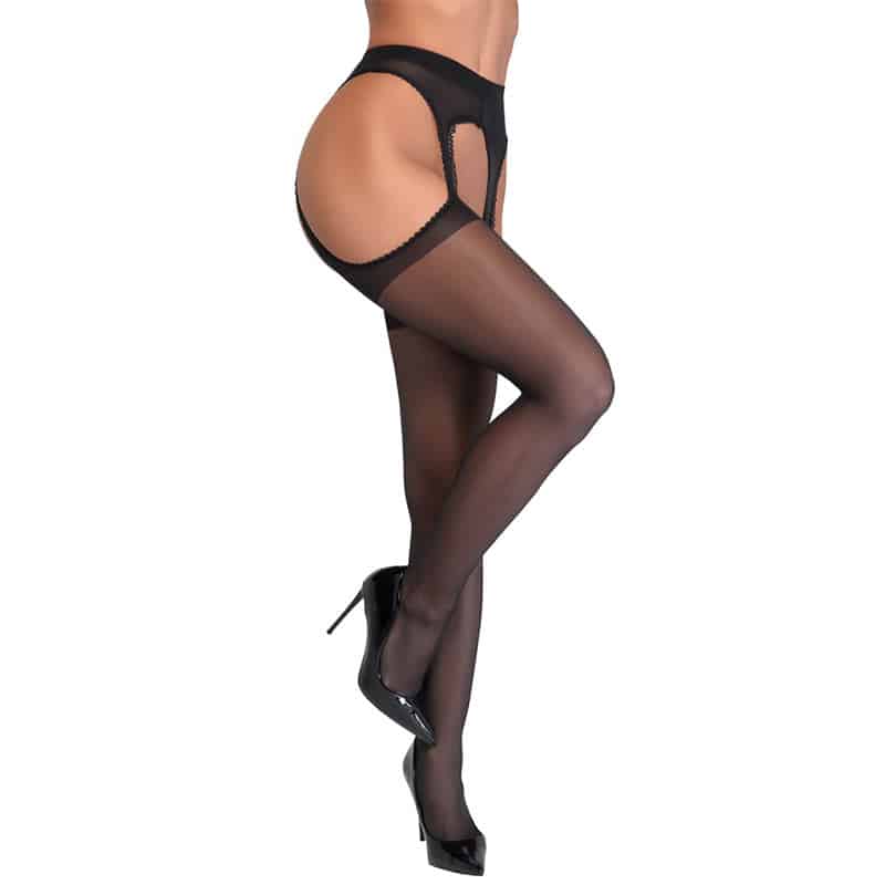 Cottelli Legwear Viola Bundløse Strømpebukser Sort