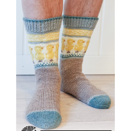 Dancing Chicken Socks Drops Design Sokker Strikkeopskrift Str