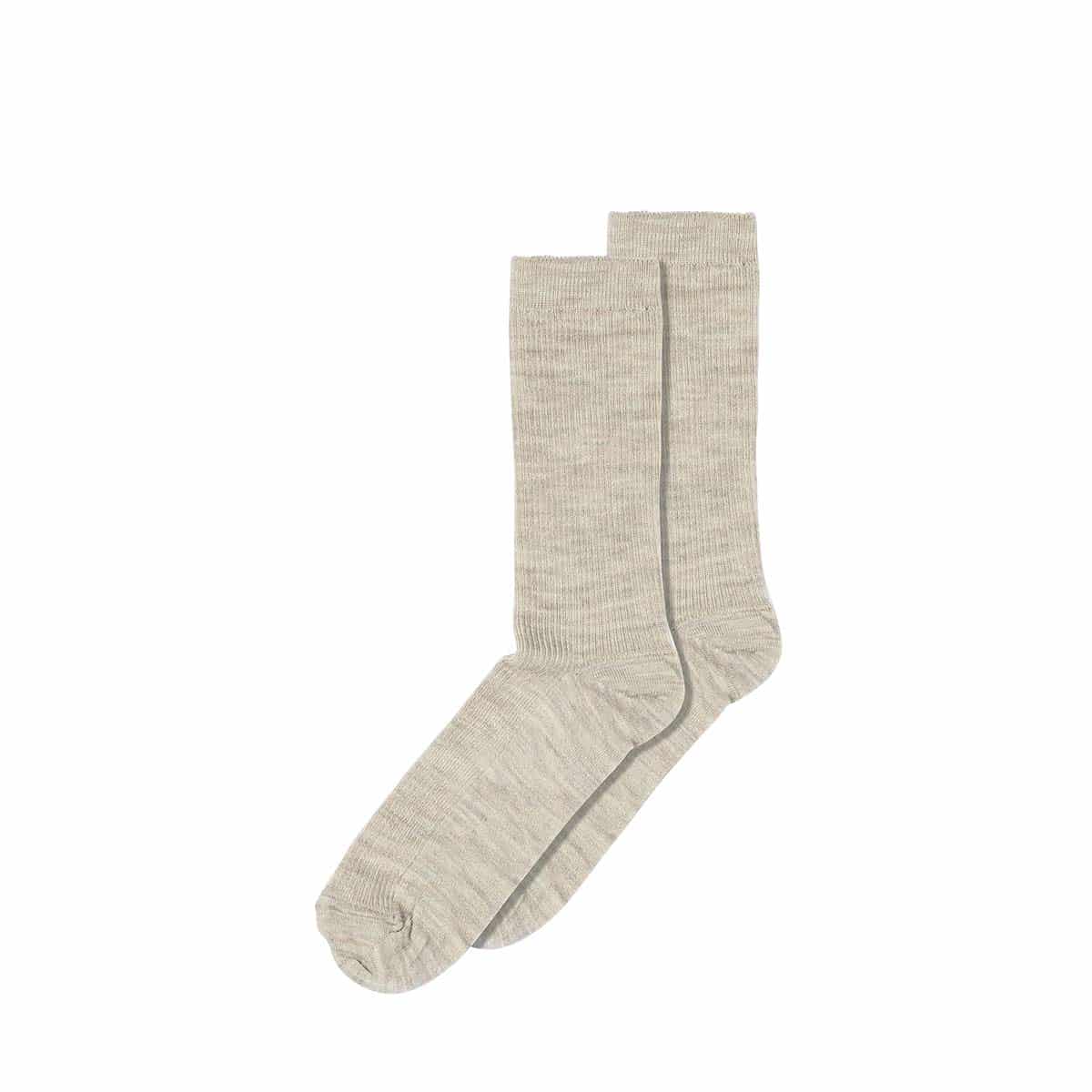 Denmark Tynde Uldstrømper Beige Melange