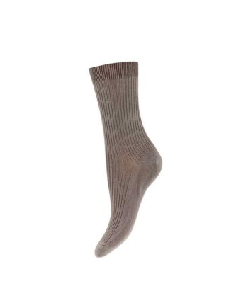 Denmark Viskose Rib Strømpe Beige