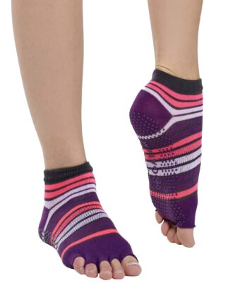 Gaiam Tåløse Slip Yoga Strømper Pink Purple
