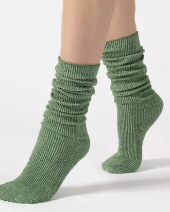 Glitter Rib Strømper Irish Green