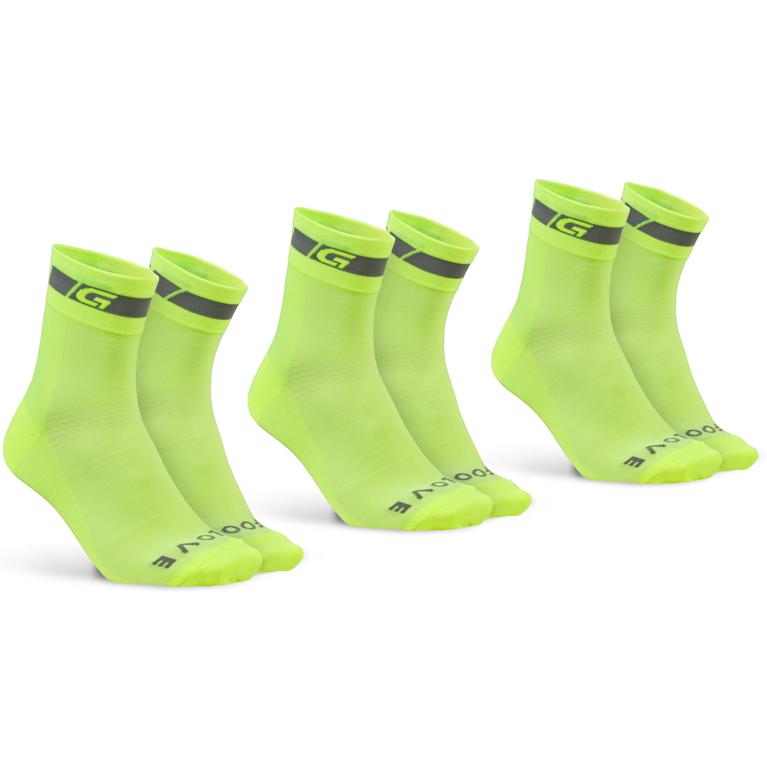 Gripgrab Classic Regular Cut Sommersokker Pack Yellow Vis
