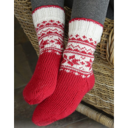 Merry Warm Drops Design Sokker Strikkeopskrift Str
