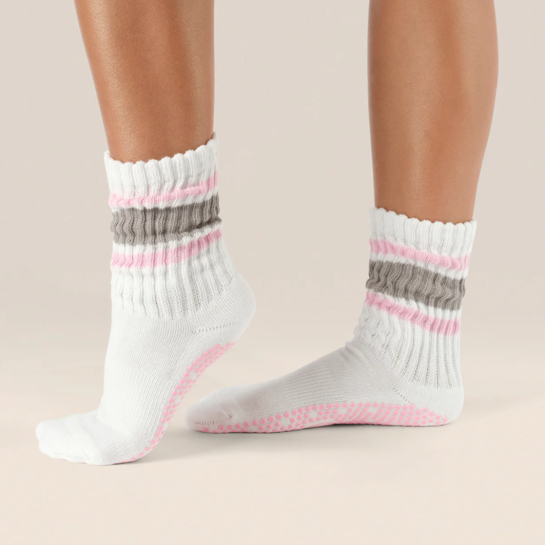 Moveactive Crew Grip Socks 80s Stripe