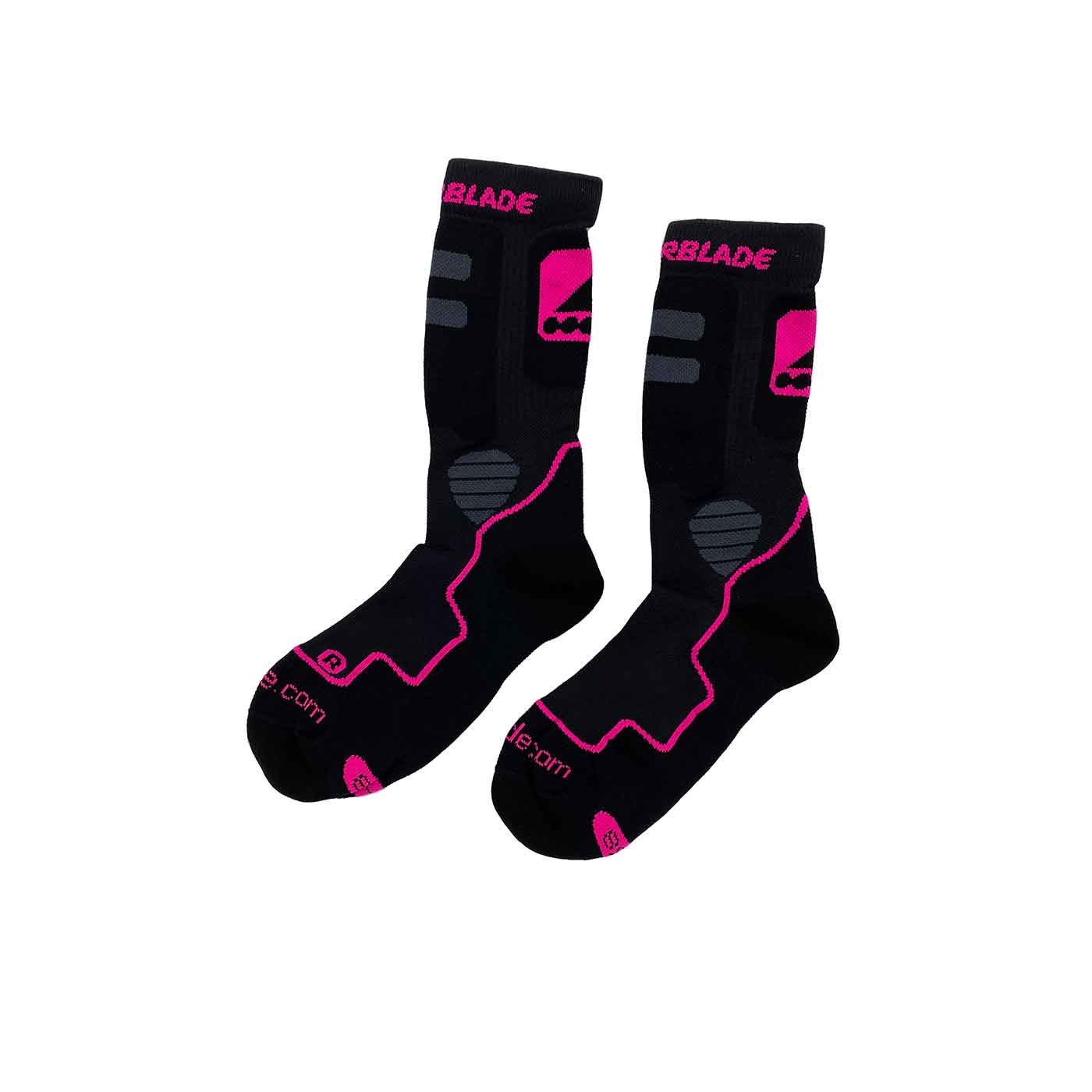 Rollerblade High Performance Sokker Dame Sort Pink