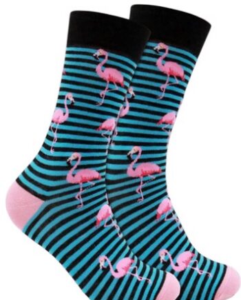 Sjove Sokker Til Mænd Flamingo Dream Sort Teal Pink