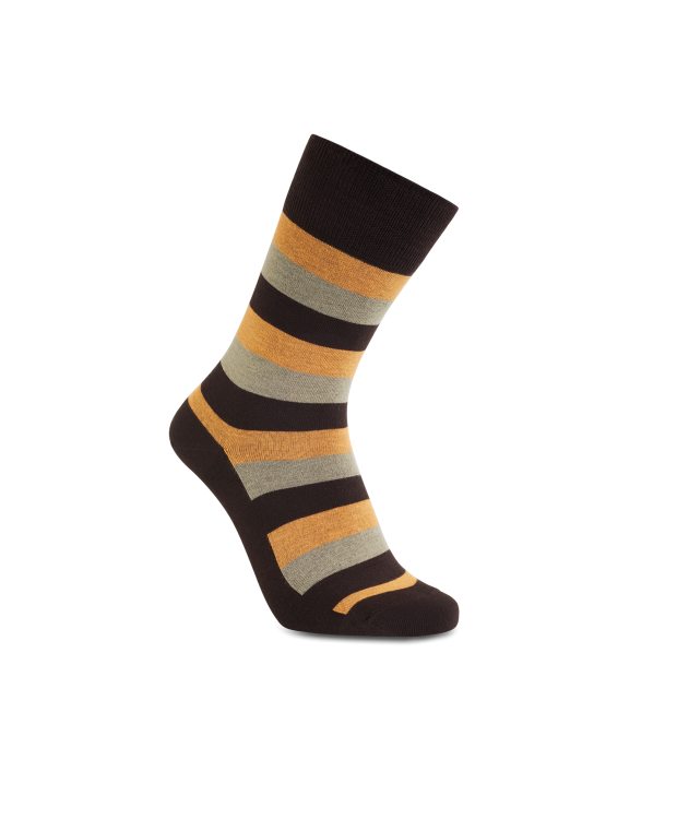 Sock Bambusstrømper Med Tykke Striber Orange Brun Outlet