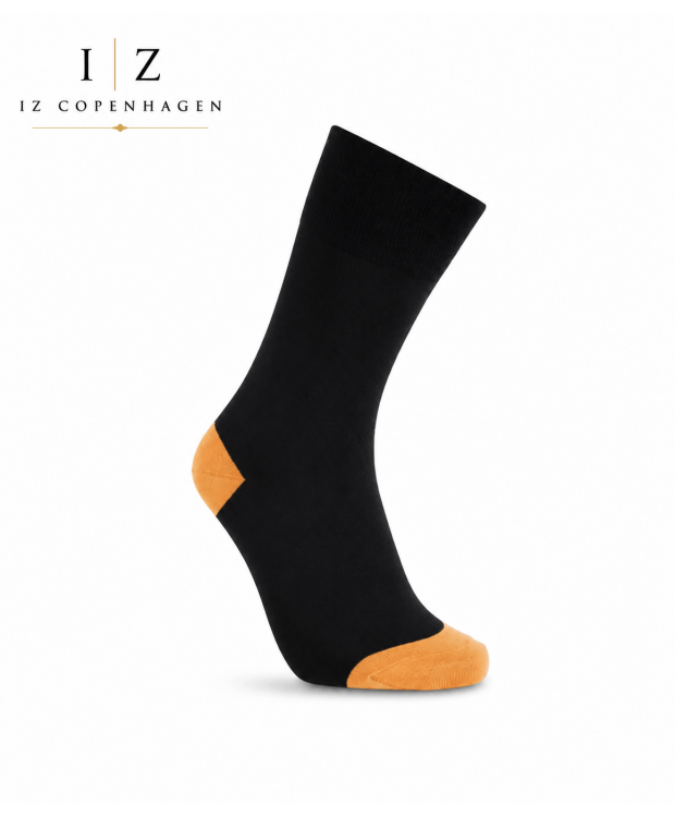 Sock Bambusstrømper Sort Orange Unisex Outlet