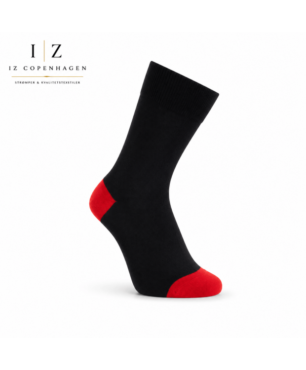 Sock Bambusstrømper Sort Rød Unisex Str