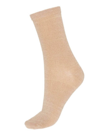 Socks Cph Damestrømper Sand Med Kobber Glitter