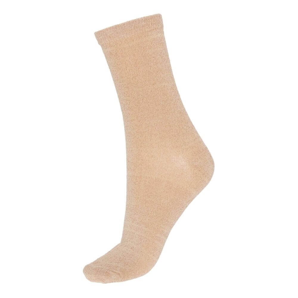 Socks Cph Damestrømper Sand Med Kobber Glitter