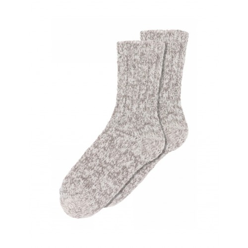 Strømper Tykke Uld Damesokker Meleret Strik Grey Melange Grey Melange